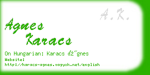 agnes karacs business card